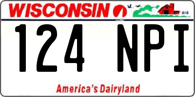 WI license plate 124NPI