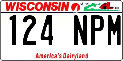 WI license plate 124NPM