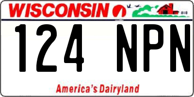 WI license plate 124NPN