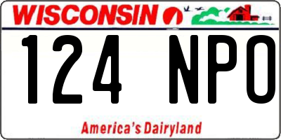 WI license plate 124NPO