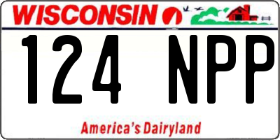 WI license plate 124NPP