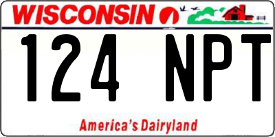 WI license plate 124NPT