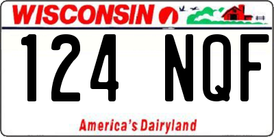 WI license plate 124NQF