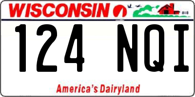 WI license plate 124NQI