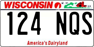 WI license plate 124NQS