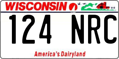 WI license plate 124NRC