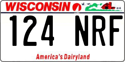 WI license plate 124NRF