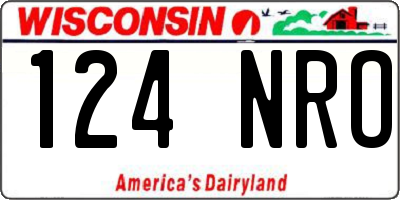 WI license plate 124NRO