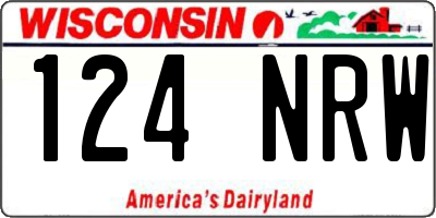 WI license plate 124NRW