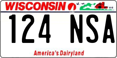 WI license plate 124NSA