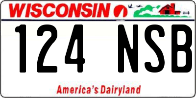 WI license plate 124NSB