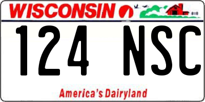 WI license plate 124NSC