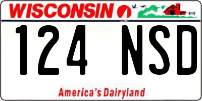 WI license plate 124NSD