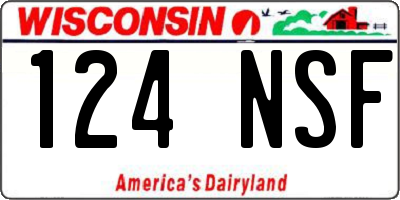 WI license plate 124NSF