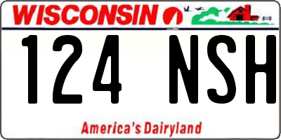WI license plate 124NSH