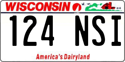 WI license plate 124NSI