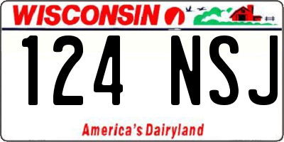 WI license plate 124NSJ