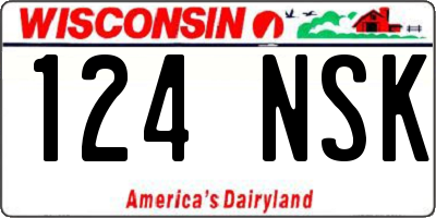 WI license plate 124NSK