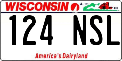 WI license plate 124NSL