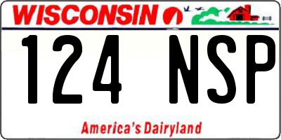 WI license plate 124NSP