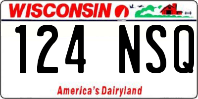 WI license plate 124NSQ
