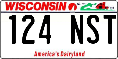 WI license plate 124NST