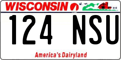 WI license plate 124NSU