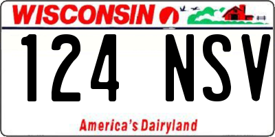 WI license plate 124NSV