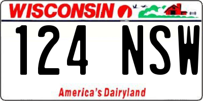 WI license plate 124NSW