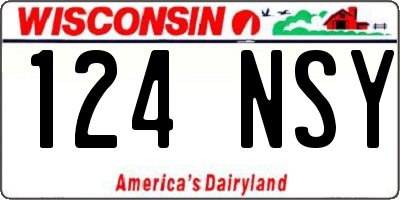 WI license plate 124NSY