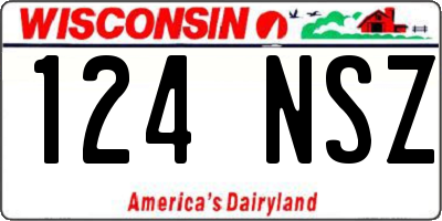 WI license plate 124NSZ