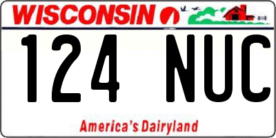 WI license plate 124NUC