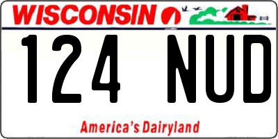 WI license plate 124NUD