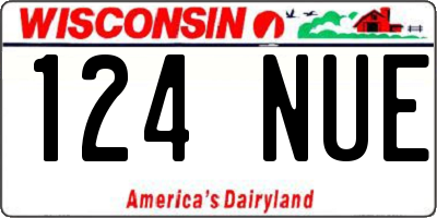 WI license plate 124NUE