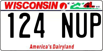 WI license plate 124NUP