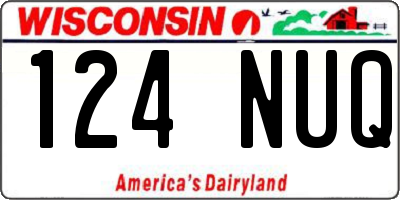 WI license plate 124NUQ