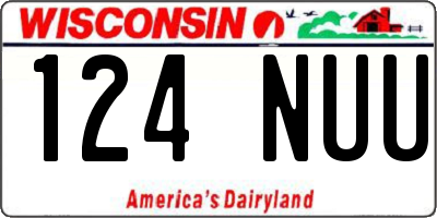 WI license plate 124NUU