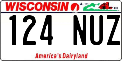 WI license plate 124NUZ