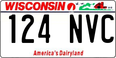 WI license plate 124NVC