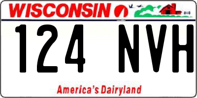 WI license plate 124NVH