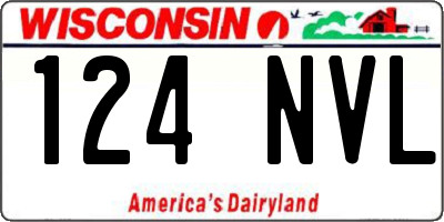 WI license plate 124NVL