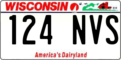 WI license plate 124NVS