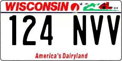 WI license plate 124NVV