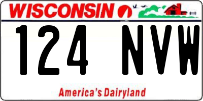 WI license plate 124NVW
