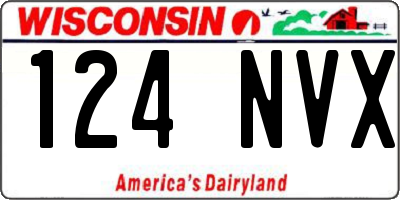 WI license plate 124NVX