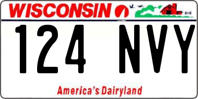 WI license plate 124NVY