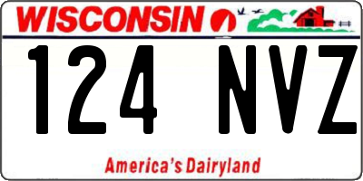 WI license plate 124NVZ