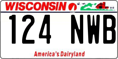 WI license plate 124NWB