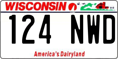 WI license plate 124NWD