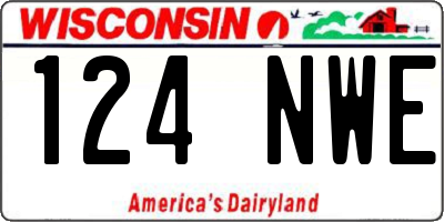 WI license plate 124NWE